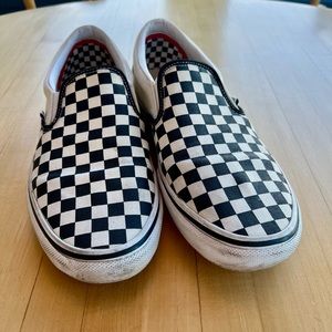 Men’s Vans skate slip-on checkered ‘pop-cush’ size 13